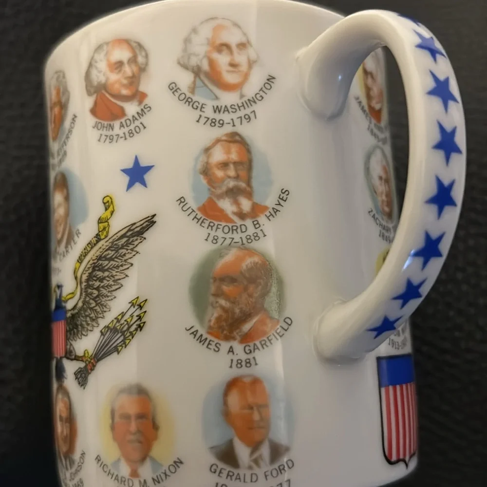 Vintage Late 70s President Jimmy Carter commemorative 8 ounce ceramic coffee mug